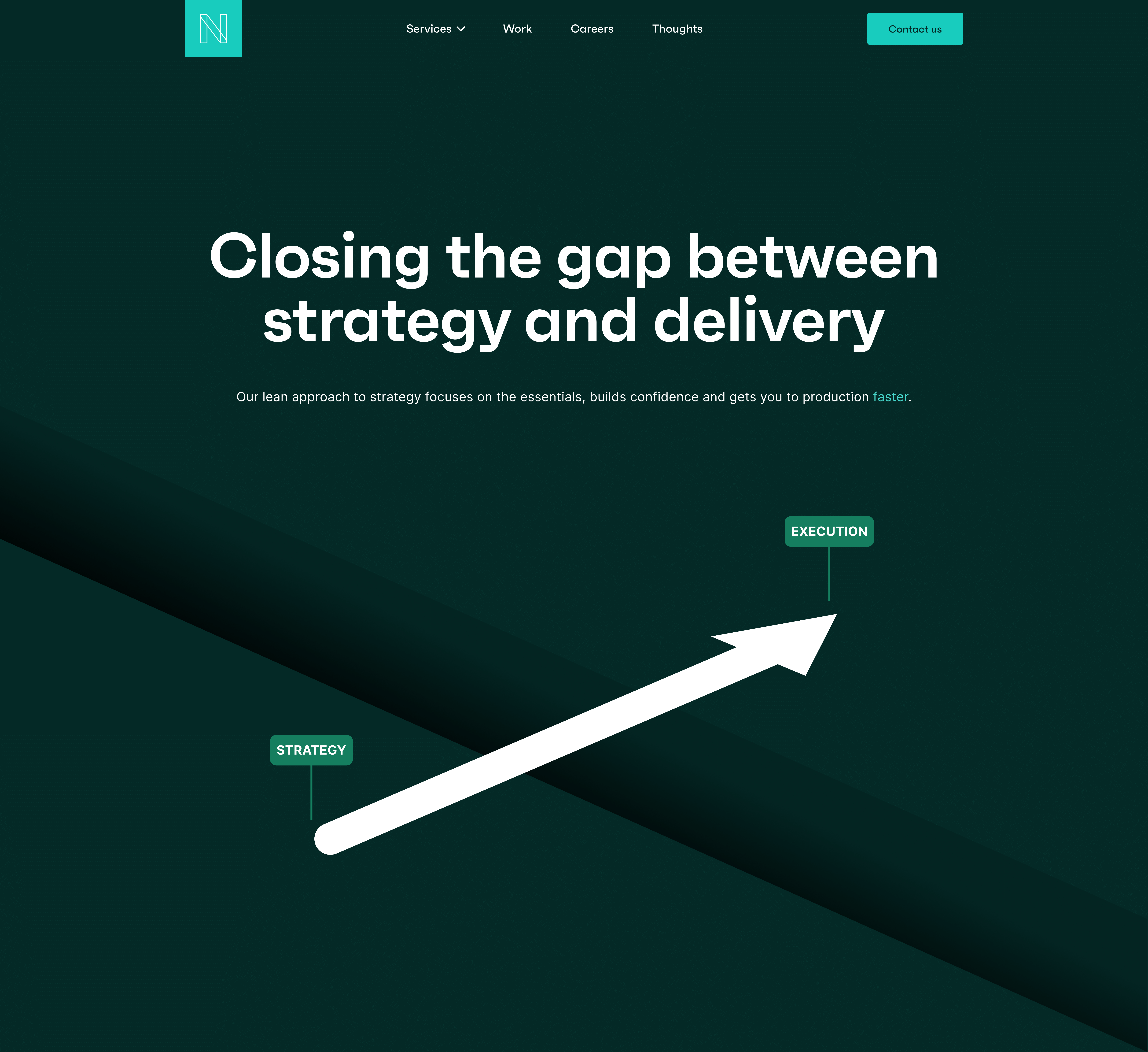 A desktop mockup for the Nascent homepage.